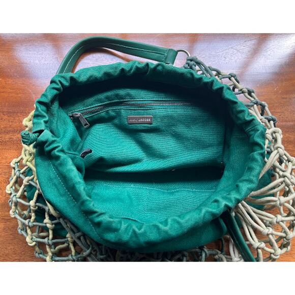 Vintage Marc Jacobs Green Ombre Macrame Netting Roping Braided Leather Handbog - Picture 3 of 6